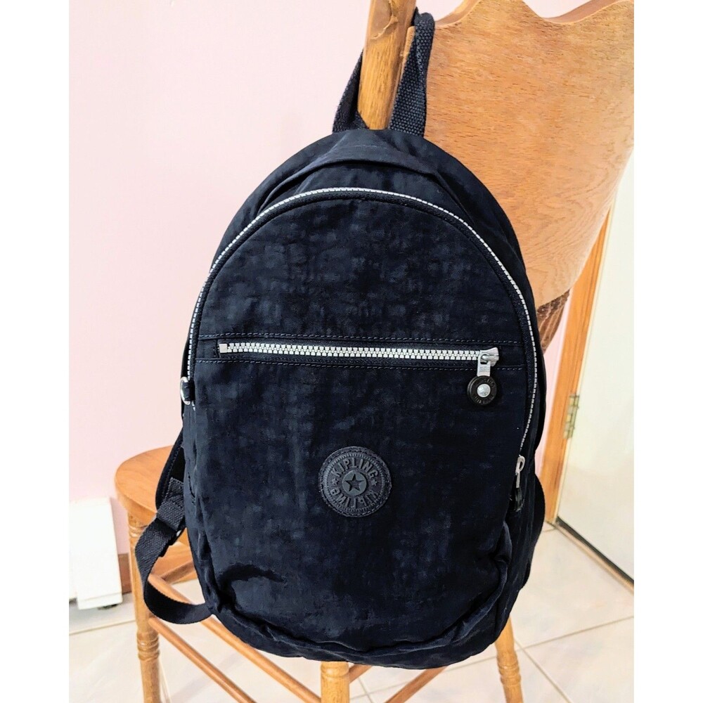 Kipling Challenger II Small Backpack True Blue Navy Crinkle Nylon BP3761-414